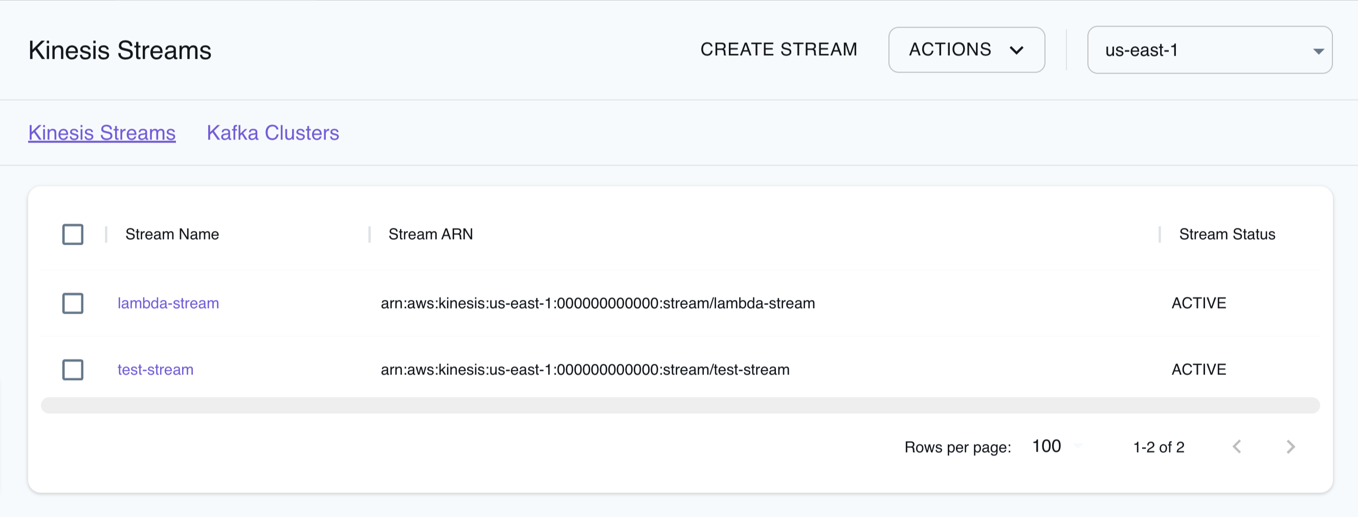 Kinesis Resource Browser